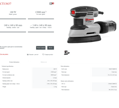 Lijadora Orbital Crown CT13637 | 180W - GLOBALTEC PROFESSIONAL