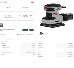 Lijadora Orbital Crown CT13638 | 240 W - GLOBALTEC PROFESSIONAL