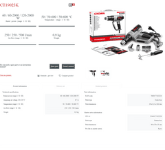 Pistola de Aire Caliente CT19023K | 2000W - GLOBALTEC PROFESSIONAL