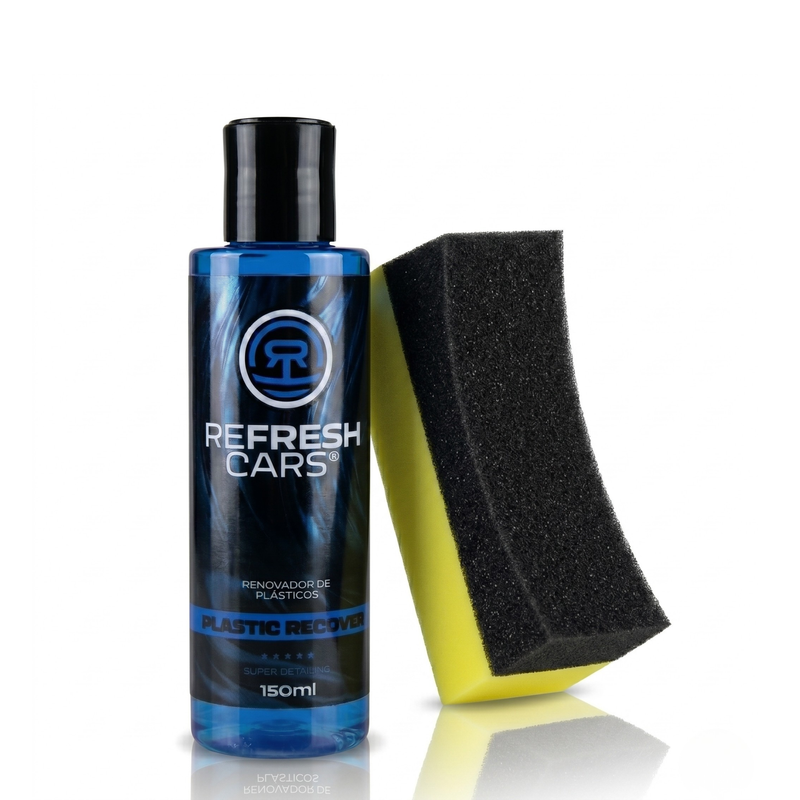Renovador de plásticos 150 ml con filtro UV para restaurar el negro del coche, Refresh Cars