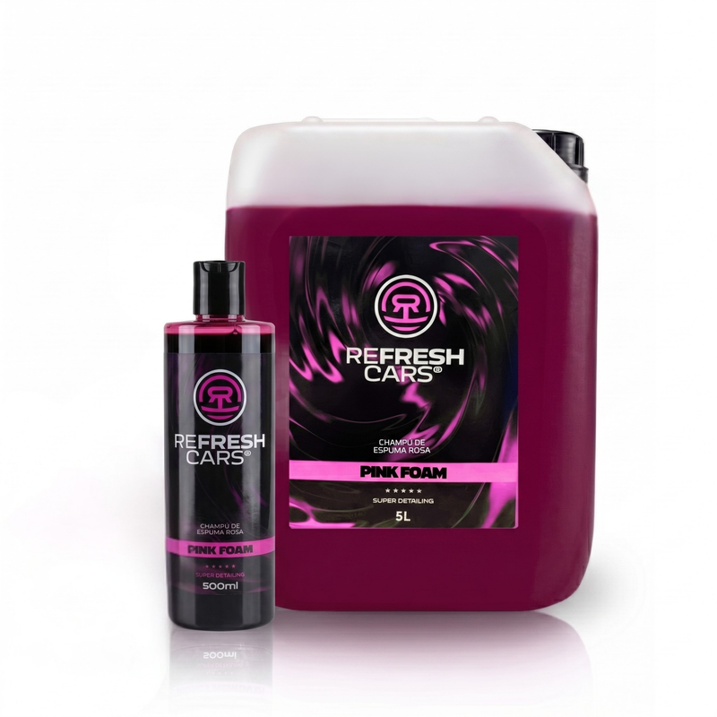 Champú de espuma rosa formato 6 L para lavado profesional de coches, Refresh Cars